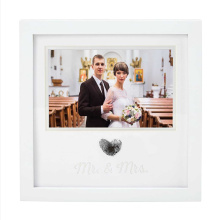 Custom wholesale new Designs 8x10 Silver wooden Wedding Picture Frame with black frame for home decoration